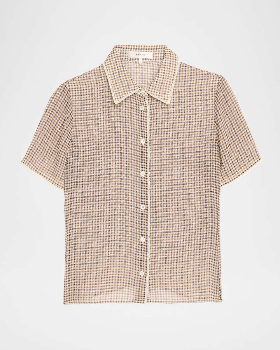 The Houndstooth Silk Blous